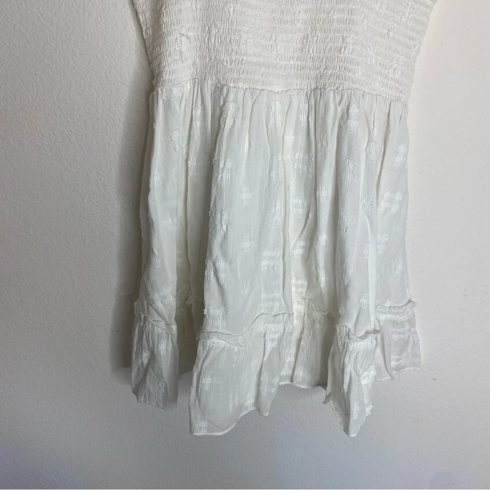Cleobella Mar Marrakesh White Jacquard Smocked Ruffle Mini Dress - Picture 6 of 10